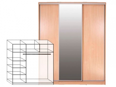 Шкаф-купе (SLIM) ШК 3/4(sl)-1775х456х2100 (зеркало)